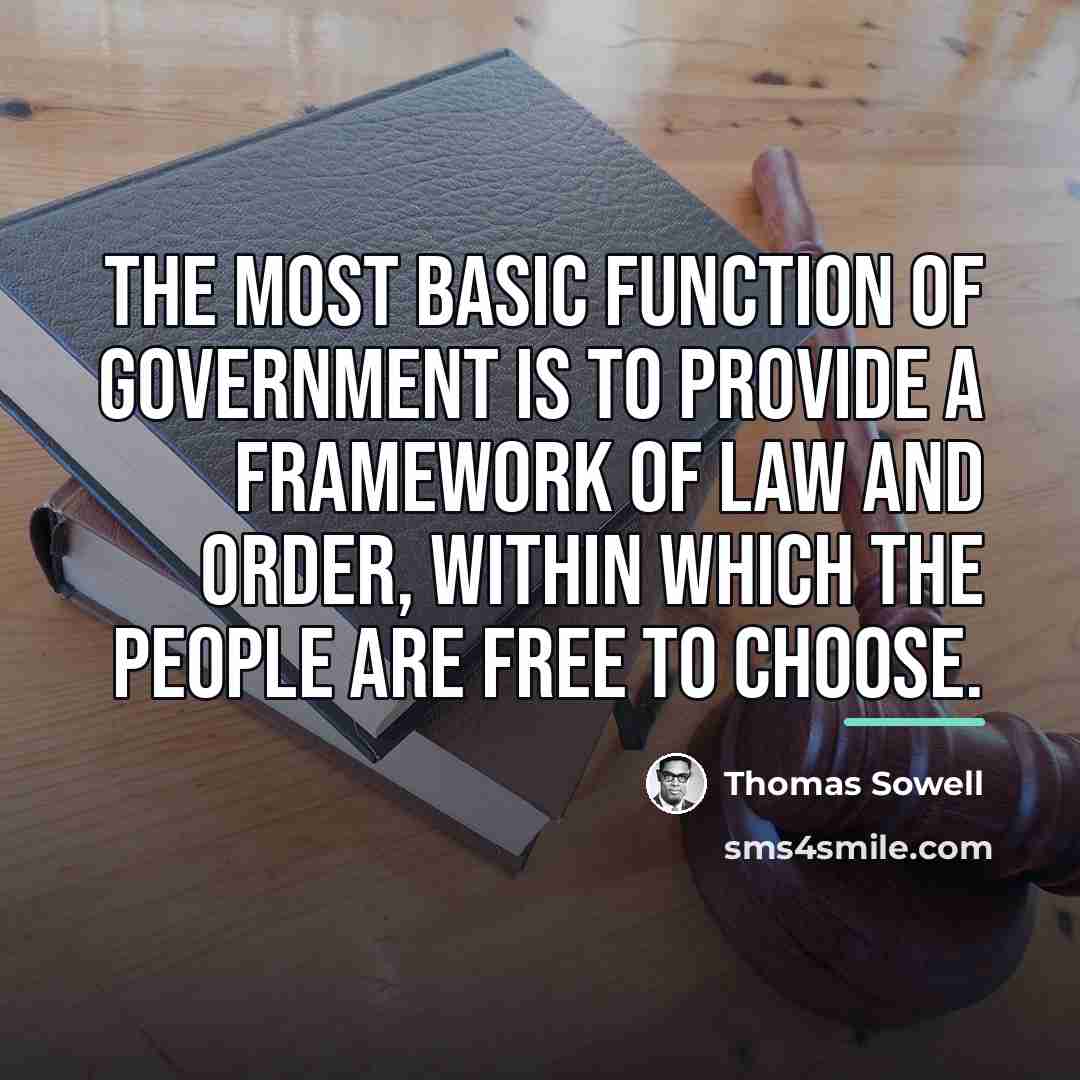 “The most basic function of government is to provide a…” quote by Thomas Sowell