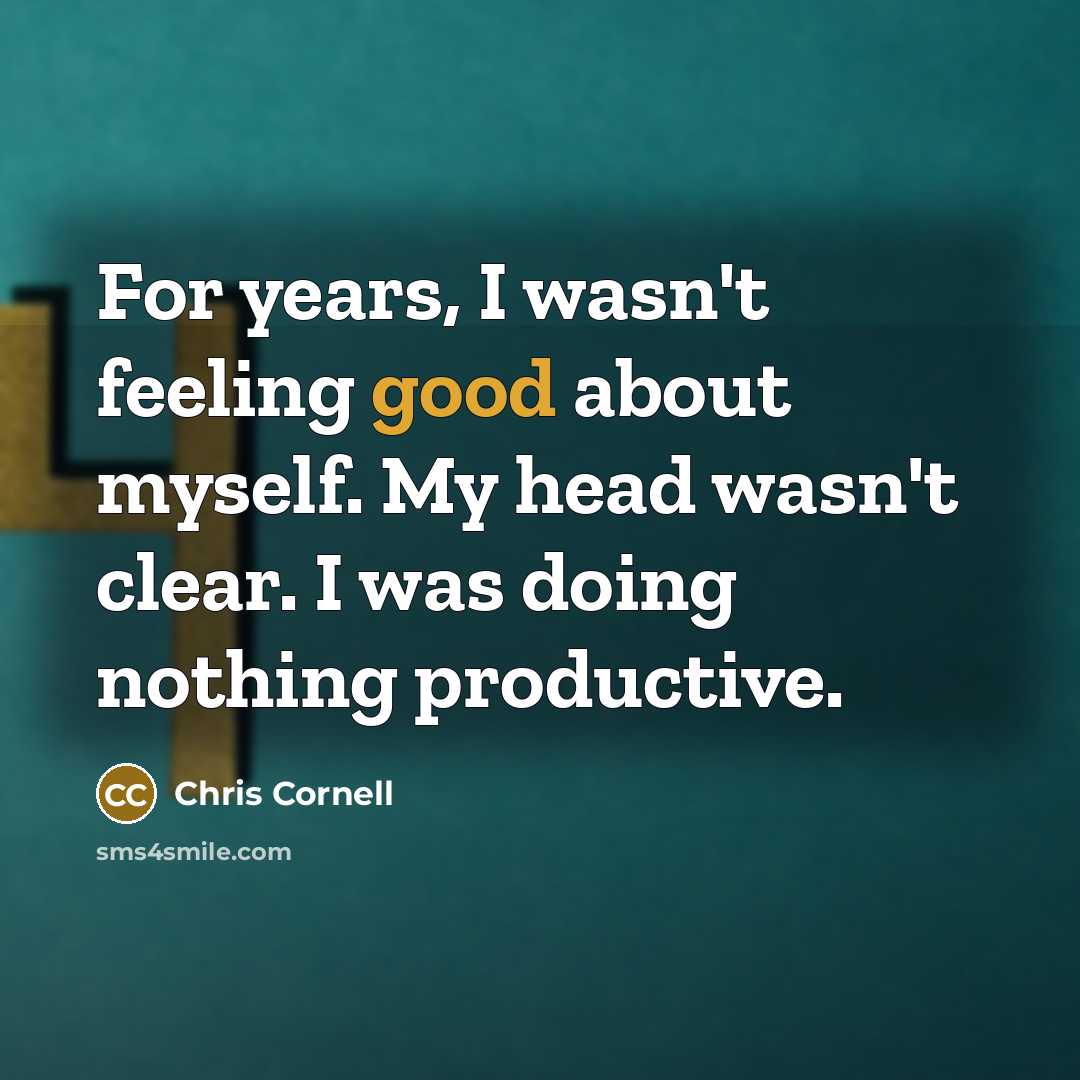 “For years, I wasn't feeling good about myself. My head…” quote by Chris Cornell