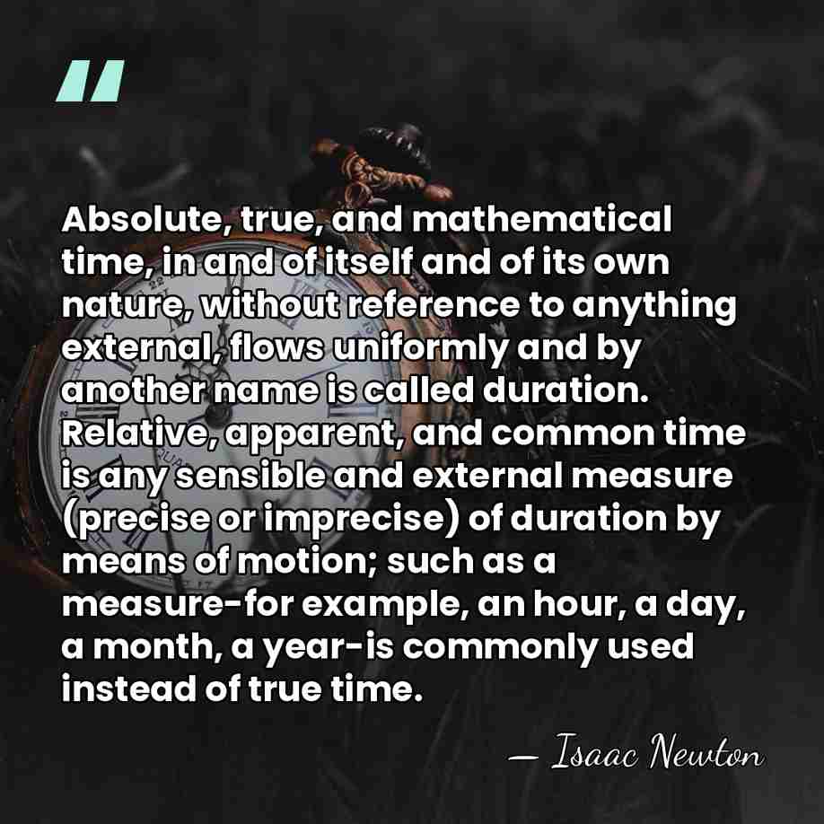 Absolute, true, and mathematical time, in and of itself and of its&hellip; - Isaac Newton