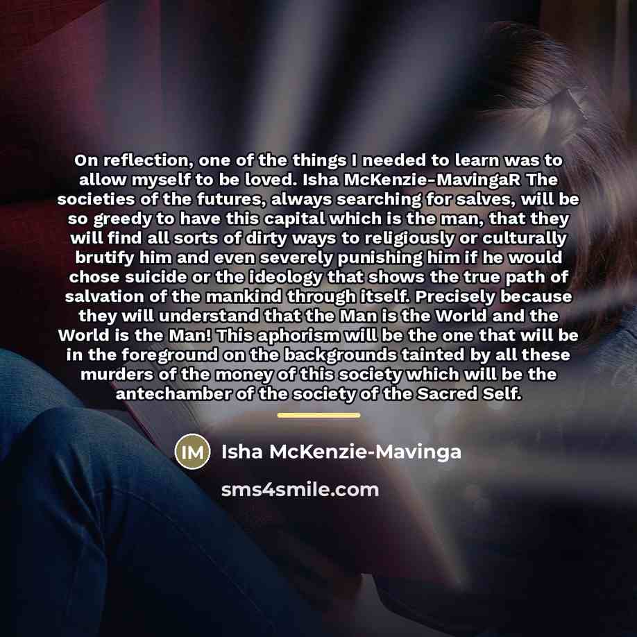 “On reflection, one of the things I needed to learn…” quote by Isha McKenzie-Mavinga