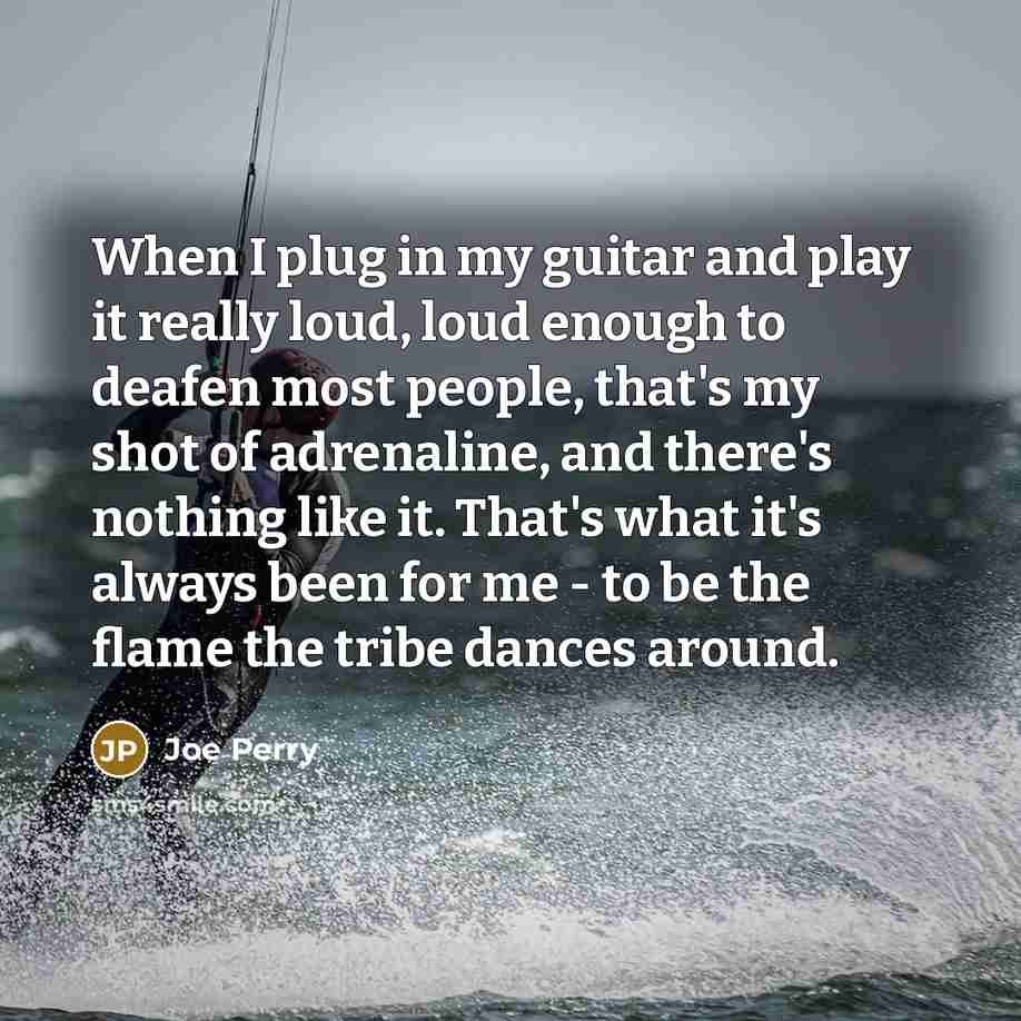 “When I plug in my guitar and play it really…” quote by Joe Perry