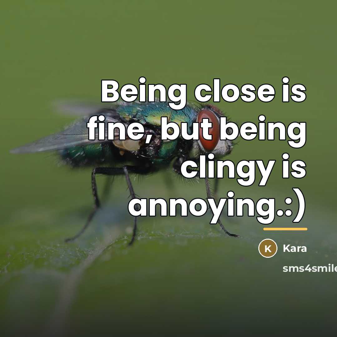 “Being close is fine, but being clingy is annoying.:)…” quote by Kara