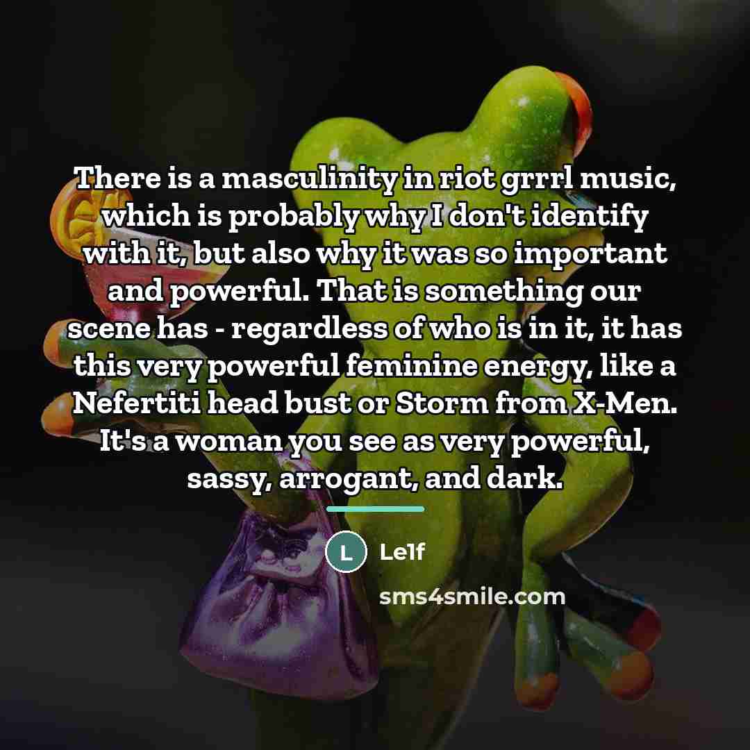 “There is a masculinity in riot grrrl music, which is…” quote by Le1f