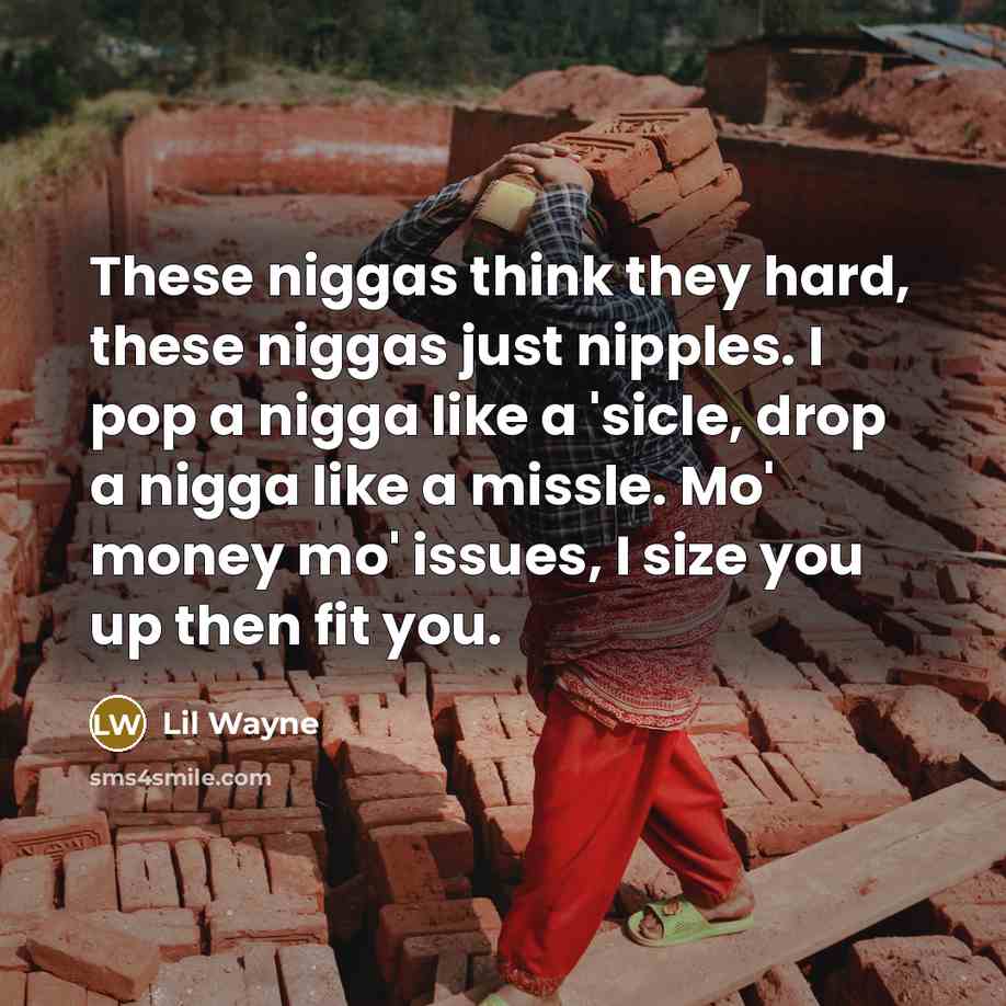 “These niggas think they hard, these niggas just nipples. I…” quote by Lil Wayne