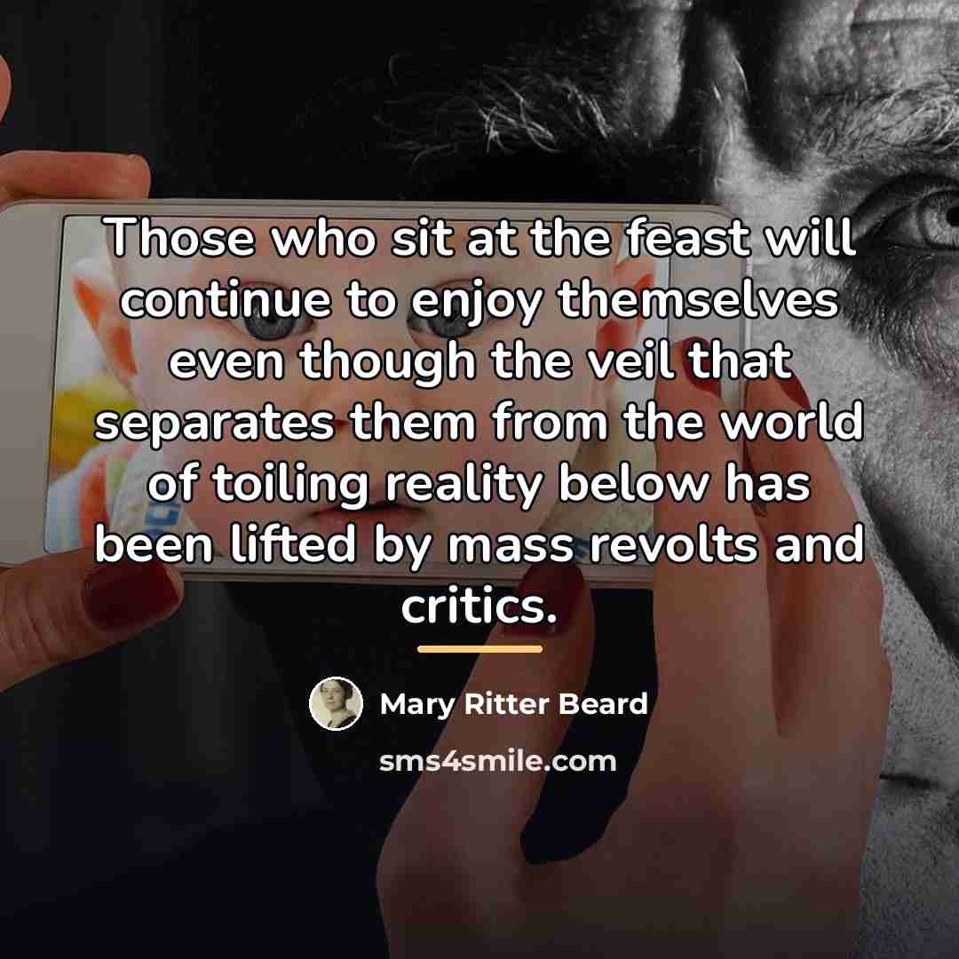 “Those who sit at the feast will continue to enjoy…” quote by Mary Ritter Beard