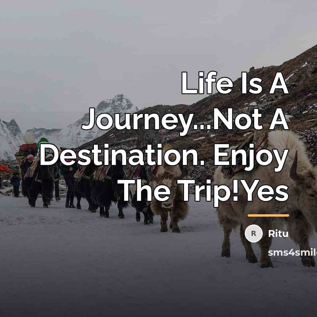 “Life Is A Journey...Not A Destination. Enjoy The Trip!Yes…” quote by Ritu
