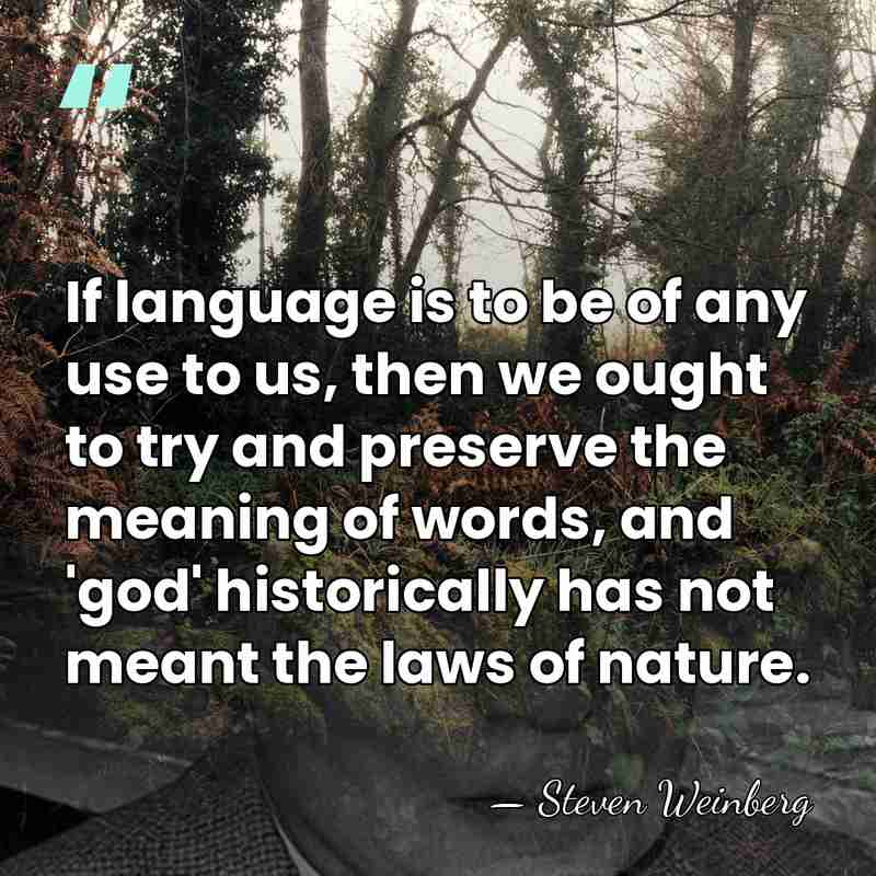 If language is to be of any use to us, then we&hellip; - Steven Weinberg