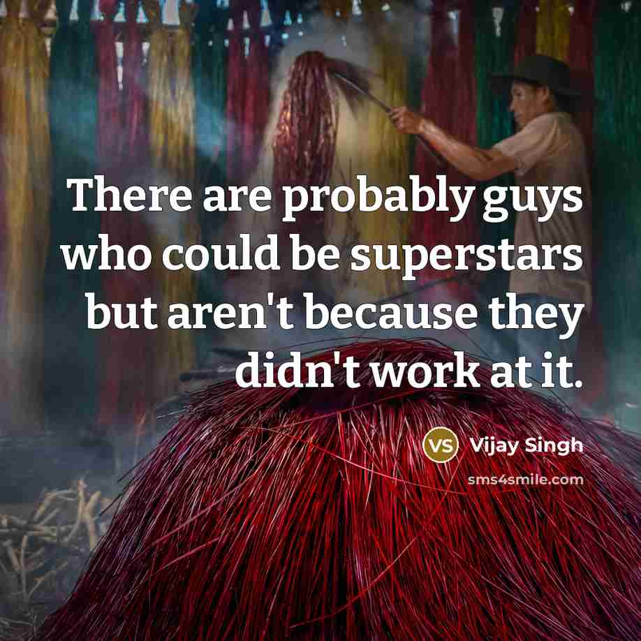 “There are probably guys who could be superstars but aren't…” quote by Vijay Singh