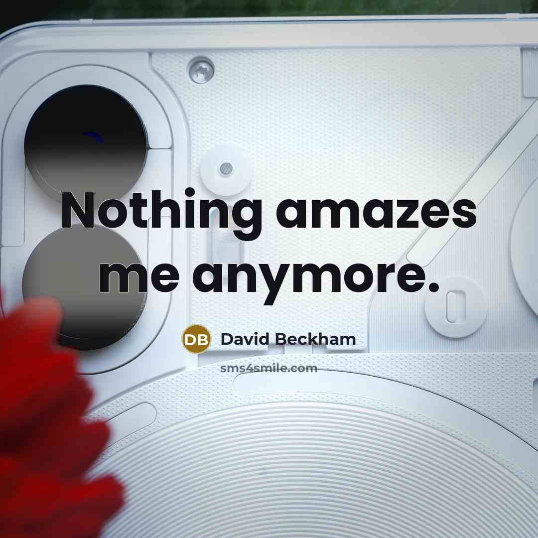 “Nothing amazes me anymore.…” quote by David Beckham