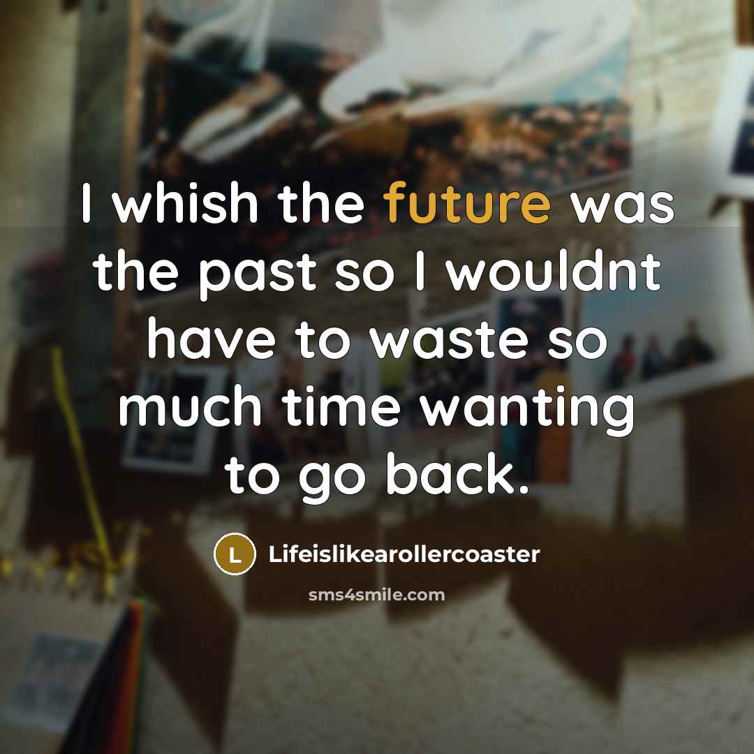 “I whish the future was the past so I wouldnt…” quote by Lifeislikearollercoaster