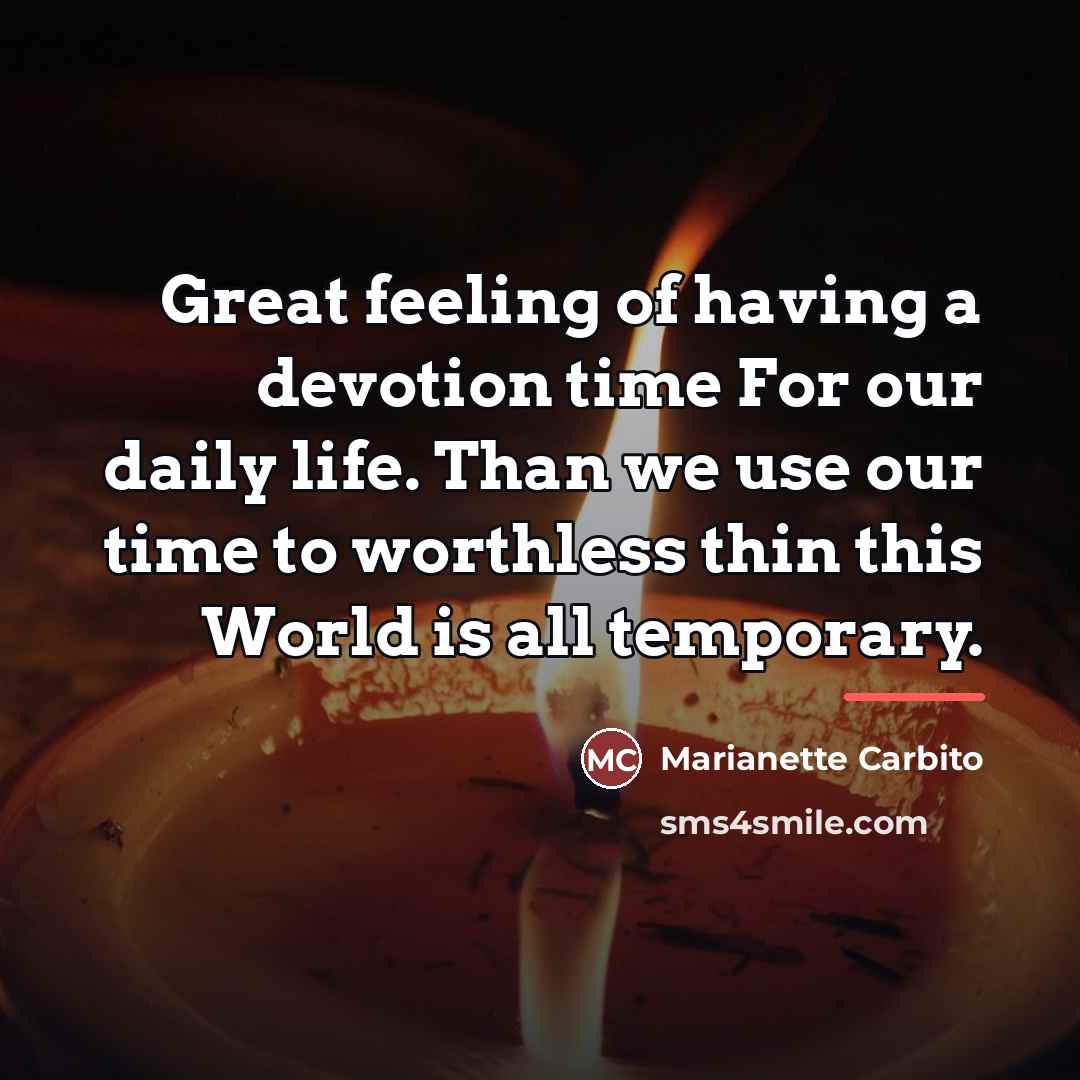 “Great feeling of having a devotion time For our daily…” quote by Marianette Carbito