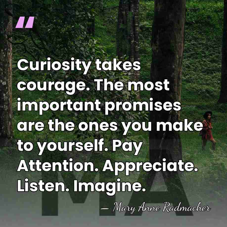 Curiosity takes courage. The most important promises are the ones you make&hellip; - Mary Anne Radmacher