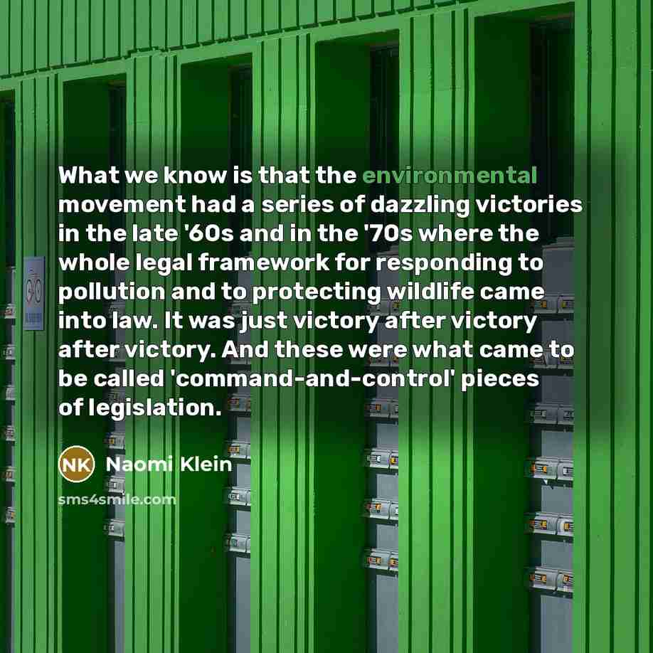 “What we know is that the environmental movement had a…” quote by Naomi Klein
