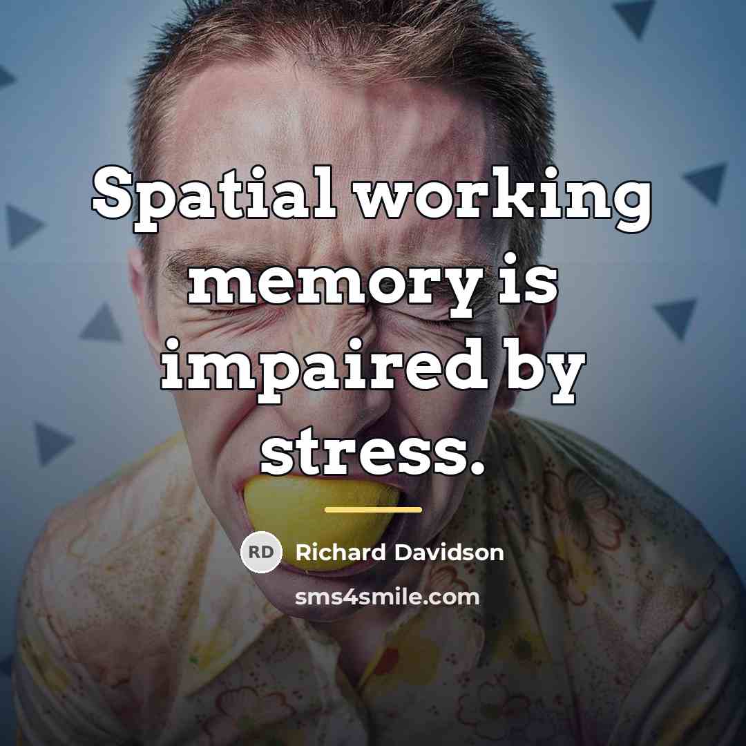 “Spatial working memory is impaired by stress.…” quote by Richard Davidson