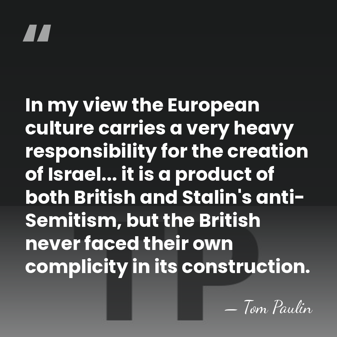 In my view the European culture carries a very heavy responsibility for&hellip; - Tom Paulin