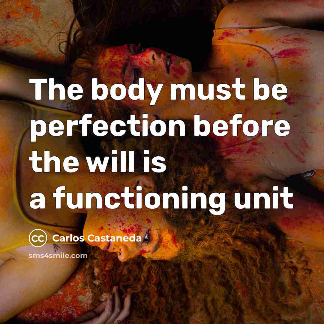 “The body must be perfection before the will is a…” quote by Carlos Castaneda