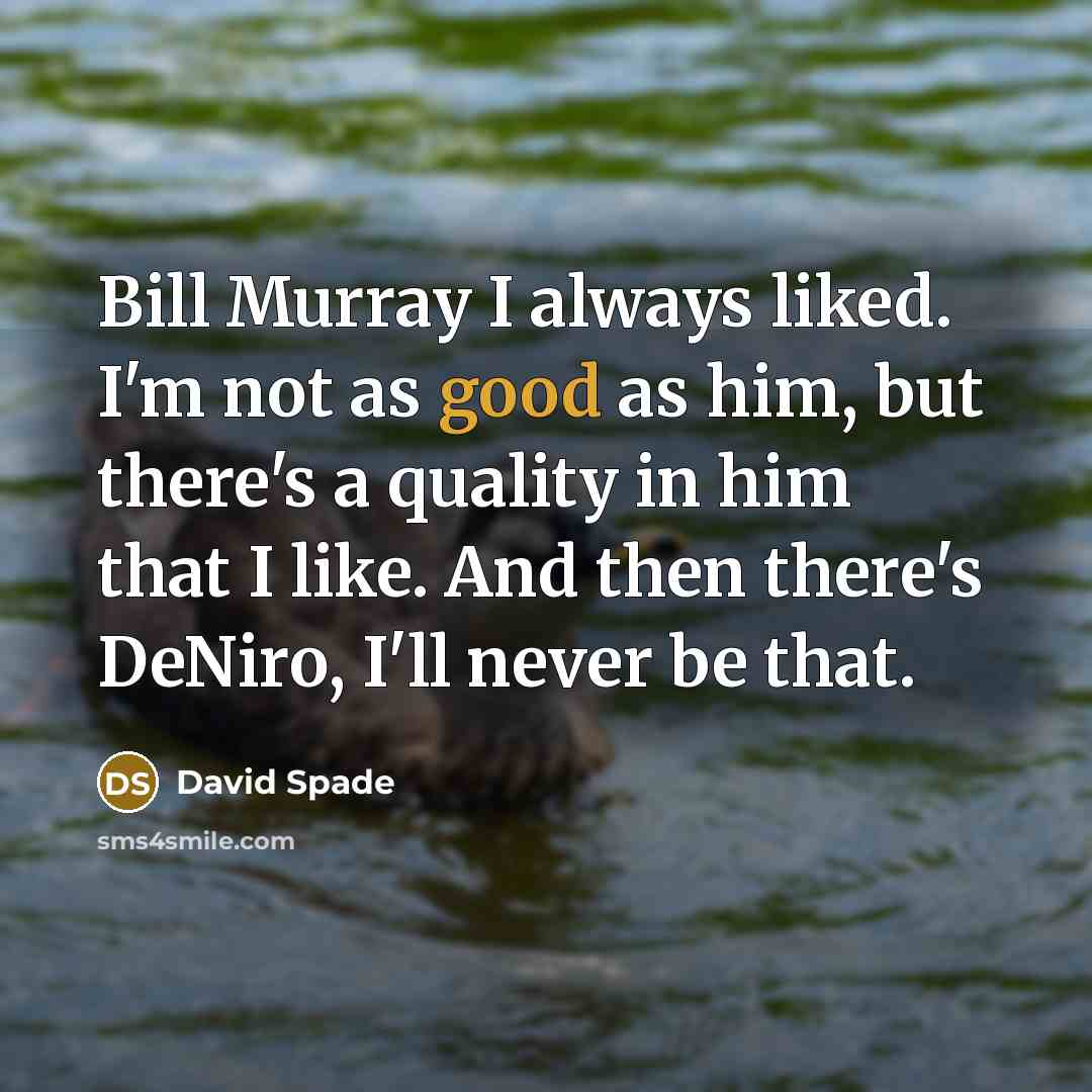 “Bill Murray I always liked. I'm not as good as…” quote by David Spade