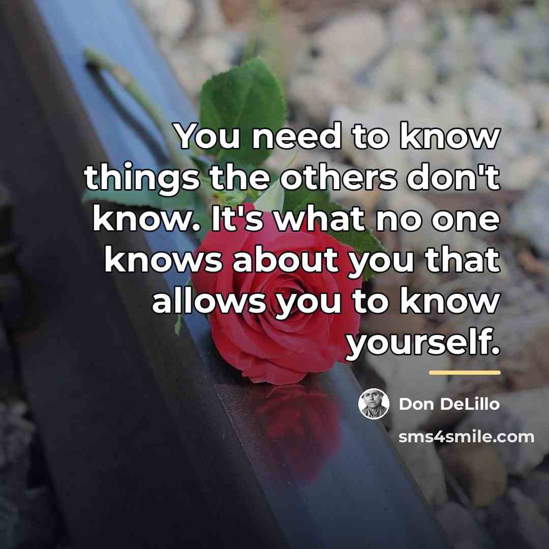 “You need to know things the others don't know. It's…” quote by Don DeLillo