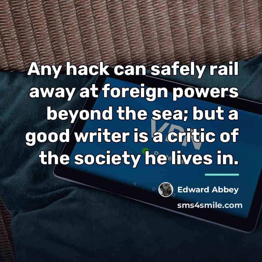“Any hack can safely rail away at foreign powers beyond…” quote by Edward Abbey