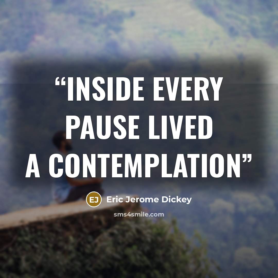 “Inside every pause lived a contemplation” quote by Eric Jerome Dickey