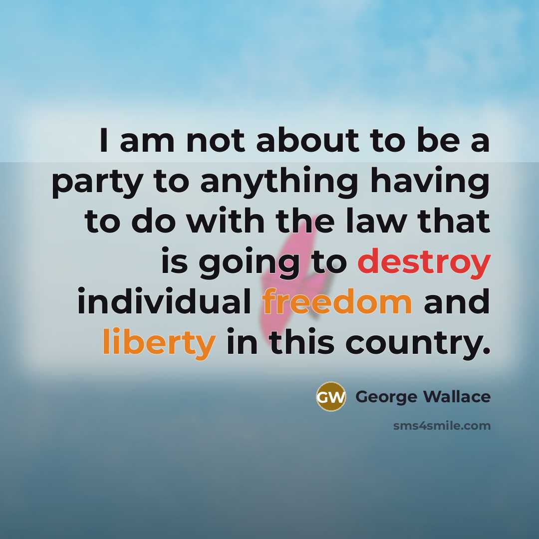 “I am not about to be a party to anything…” quote by George Wallace