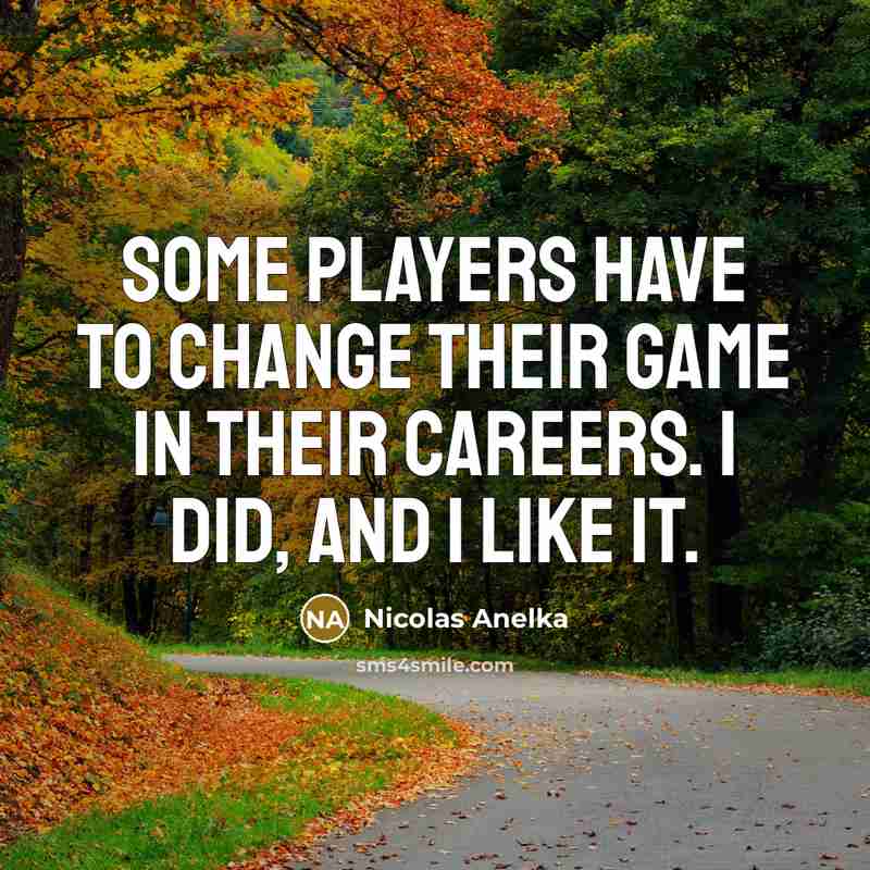 “Some players have to change their game in their careers.…” quote by Nicolas Anelka