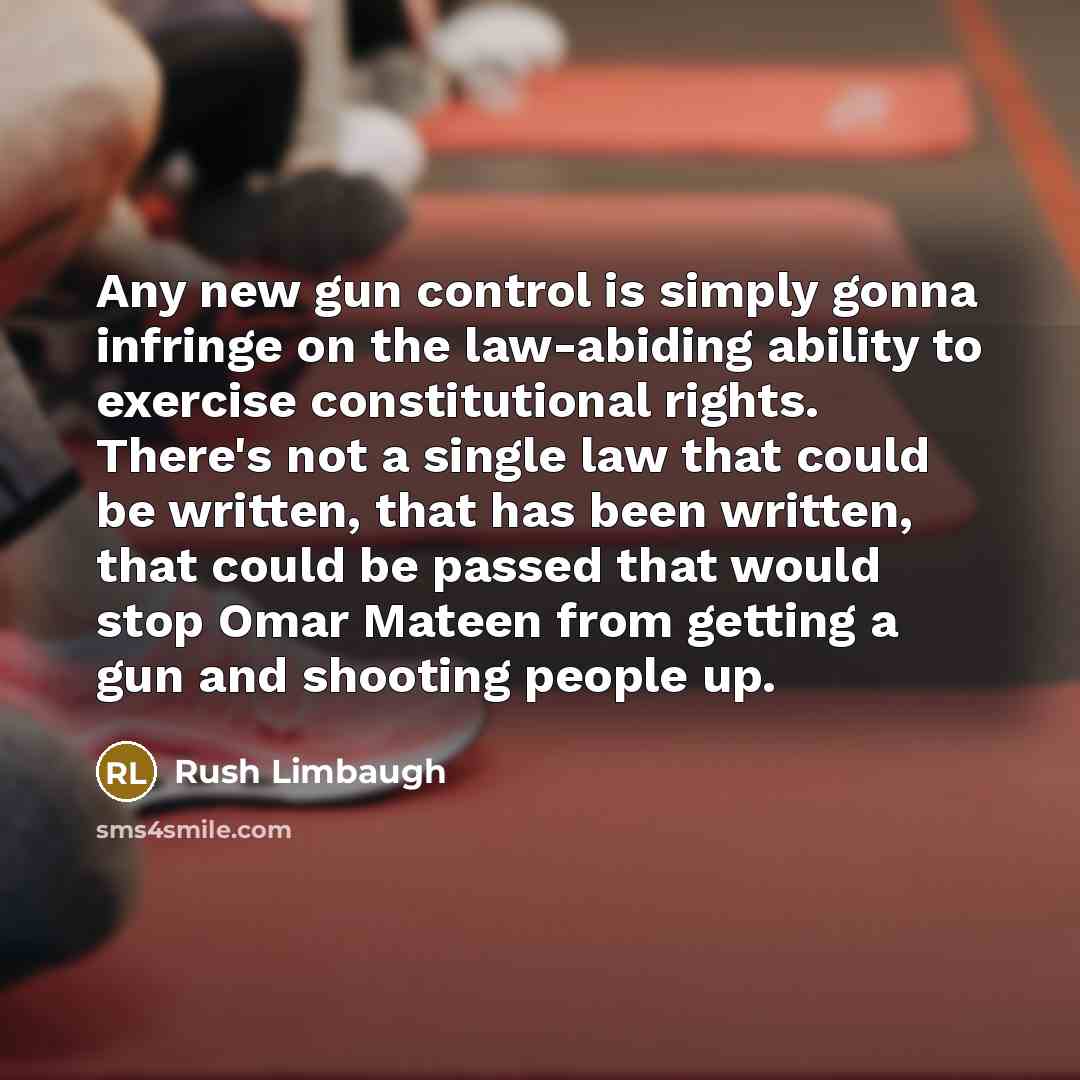“Any new gun control is simply gonna infringe on the…” quote by Rush Limbaugh