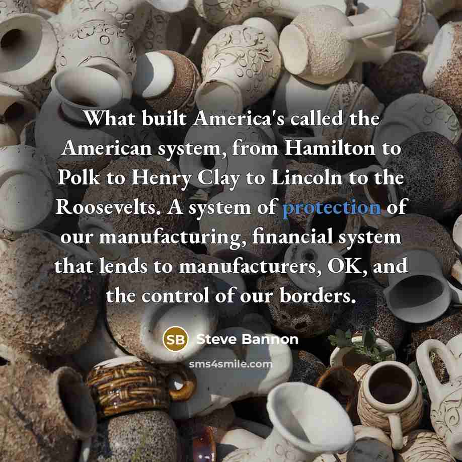 “What built America's called the American system, from Hamilton to…” quote by Steve Bannon