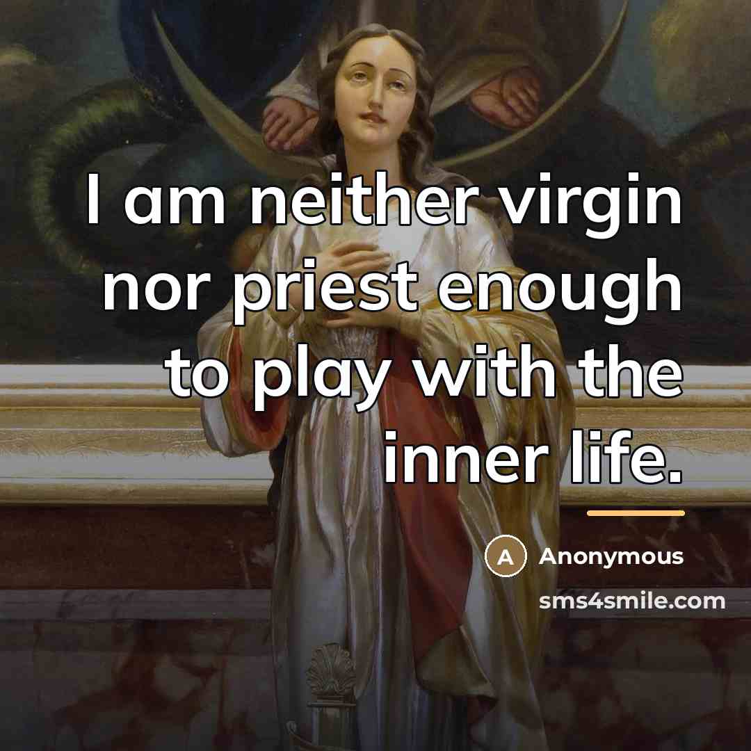 “I am neither virgin nor priest enough to play with…” quote by Anonymous