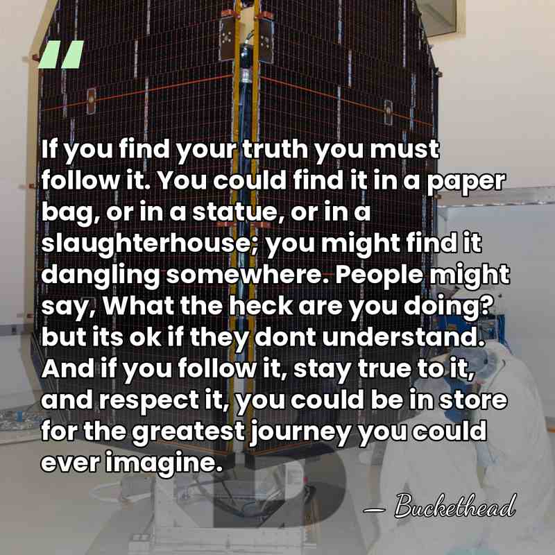 If you find your truth you must follow it. You could find&hellip; - Buckethead