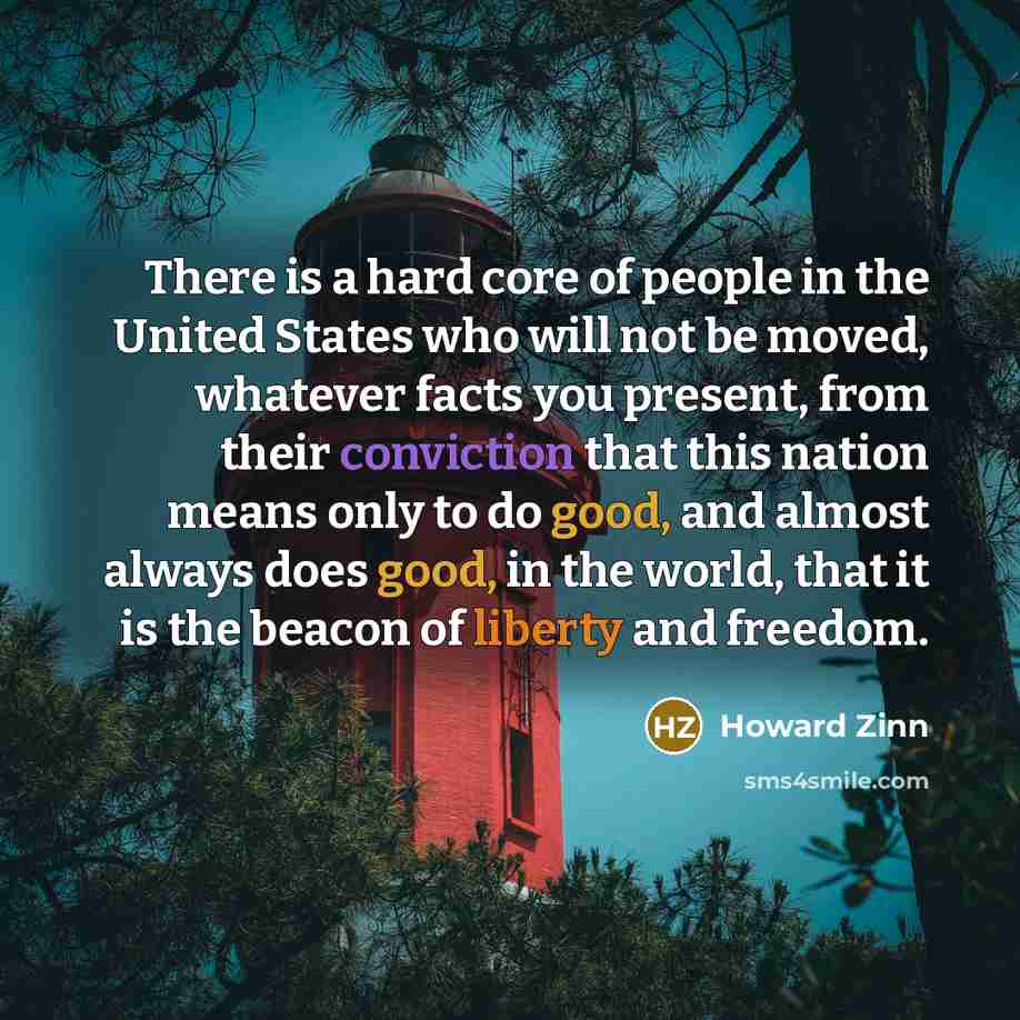 “There is a hard core of people in the United…” quote by Howard Zinn