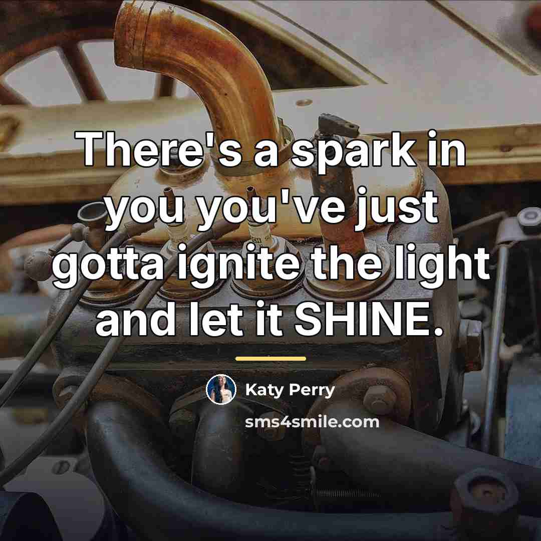 “There's a spark in you you've just gotta ignite the…” quote by Katy Perry