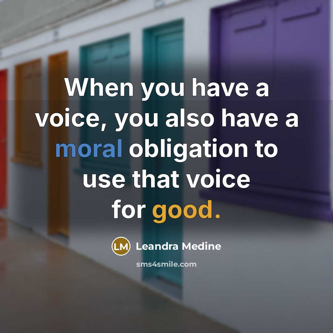 “When you have a voice, you also have a moral…” quote by Leandra Medine