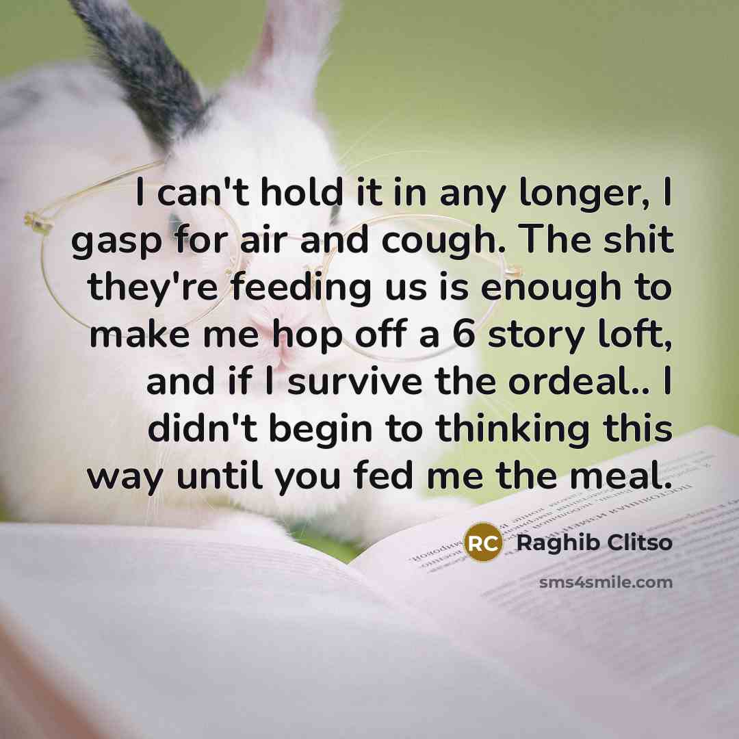 “I can't hold it in any longer, I gasp for…” quote by Raghib Clitso