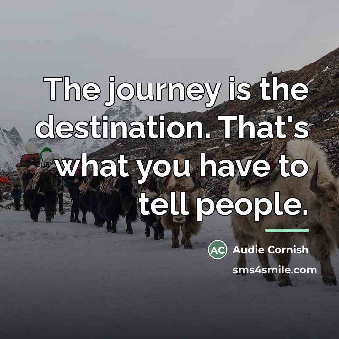 “The journey is the destination. That's what you have to…” quote by Audie Cornish