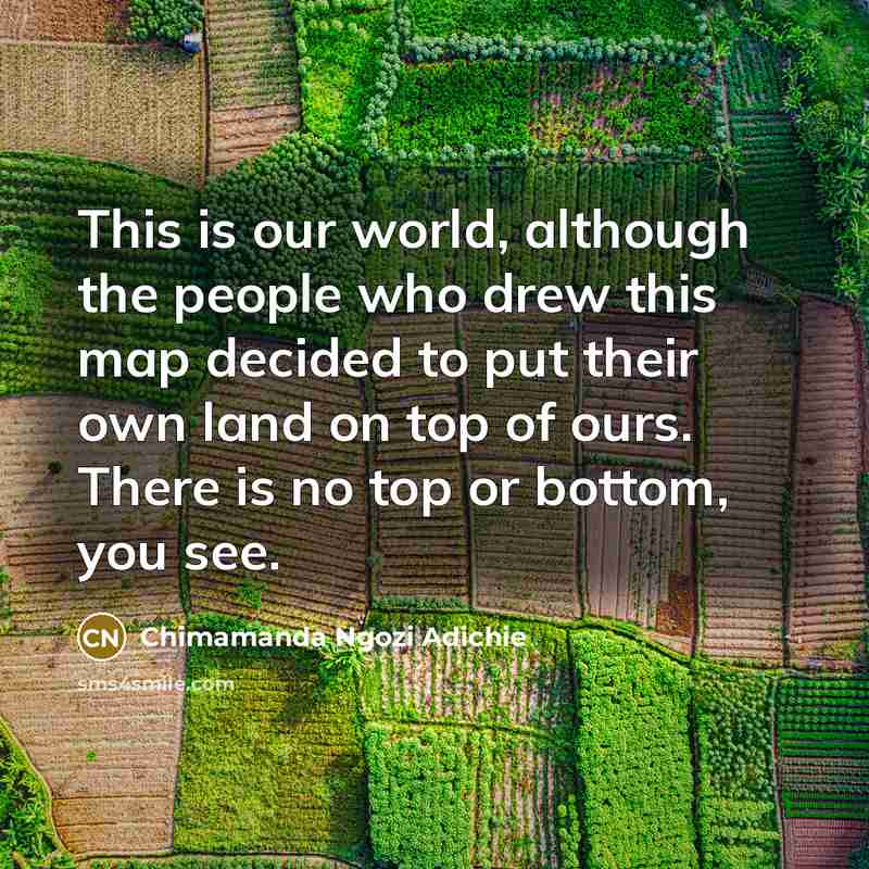 “This is our world, although the people who drew this…” quote by Chimamanda Ngozi Adichie
