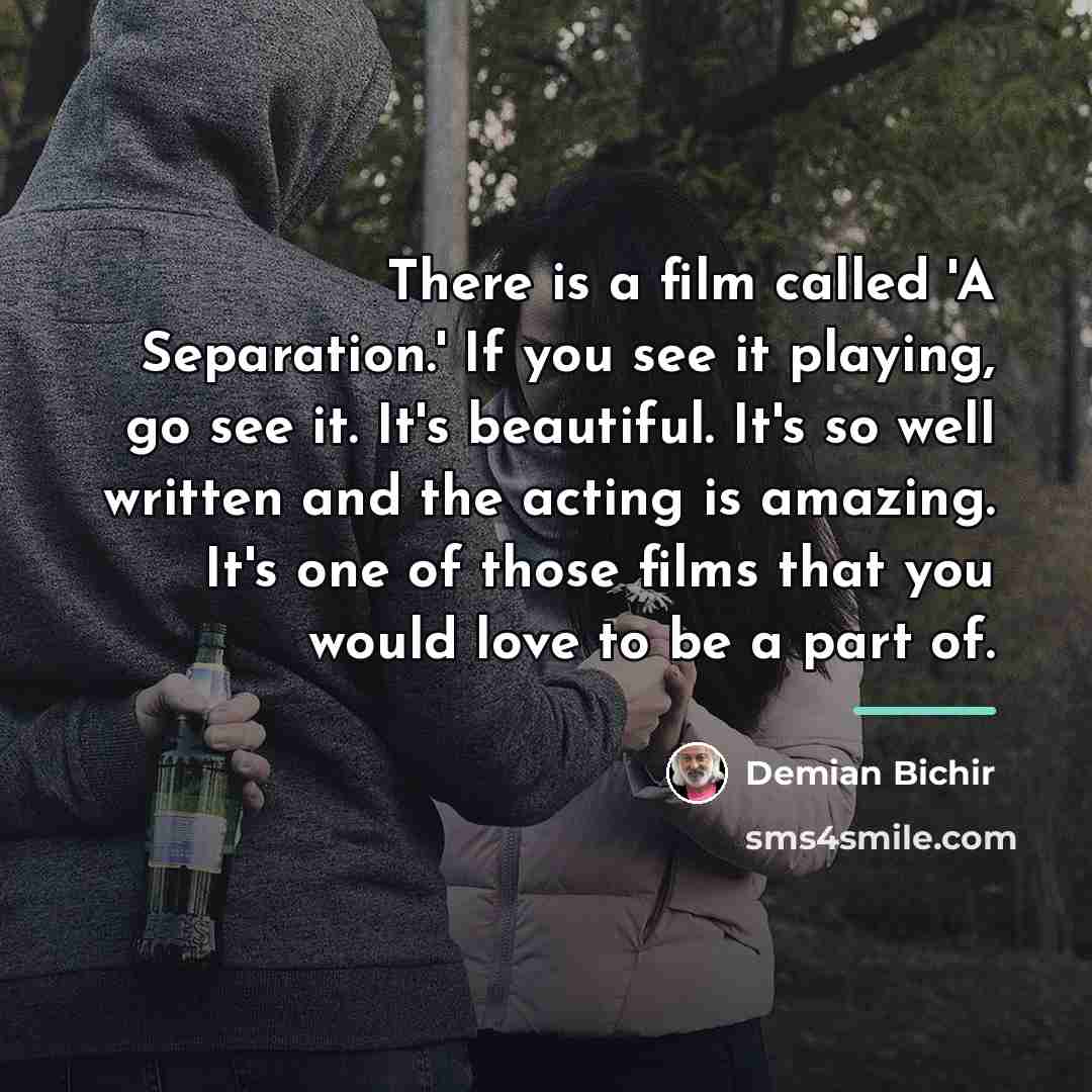 “There is a film called 'A Separation.' If you see…” quote by Demian Bichir