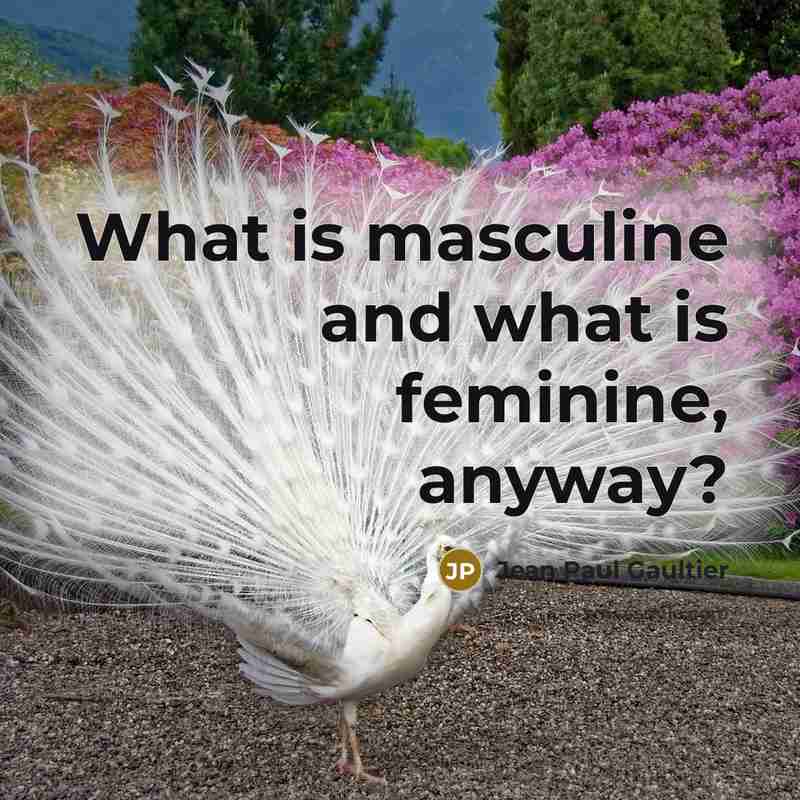 “What is masculine and what is feminine, anyway?…” quote by Jean Paul Gaultier