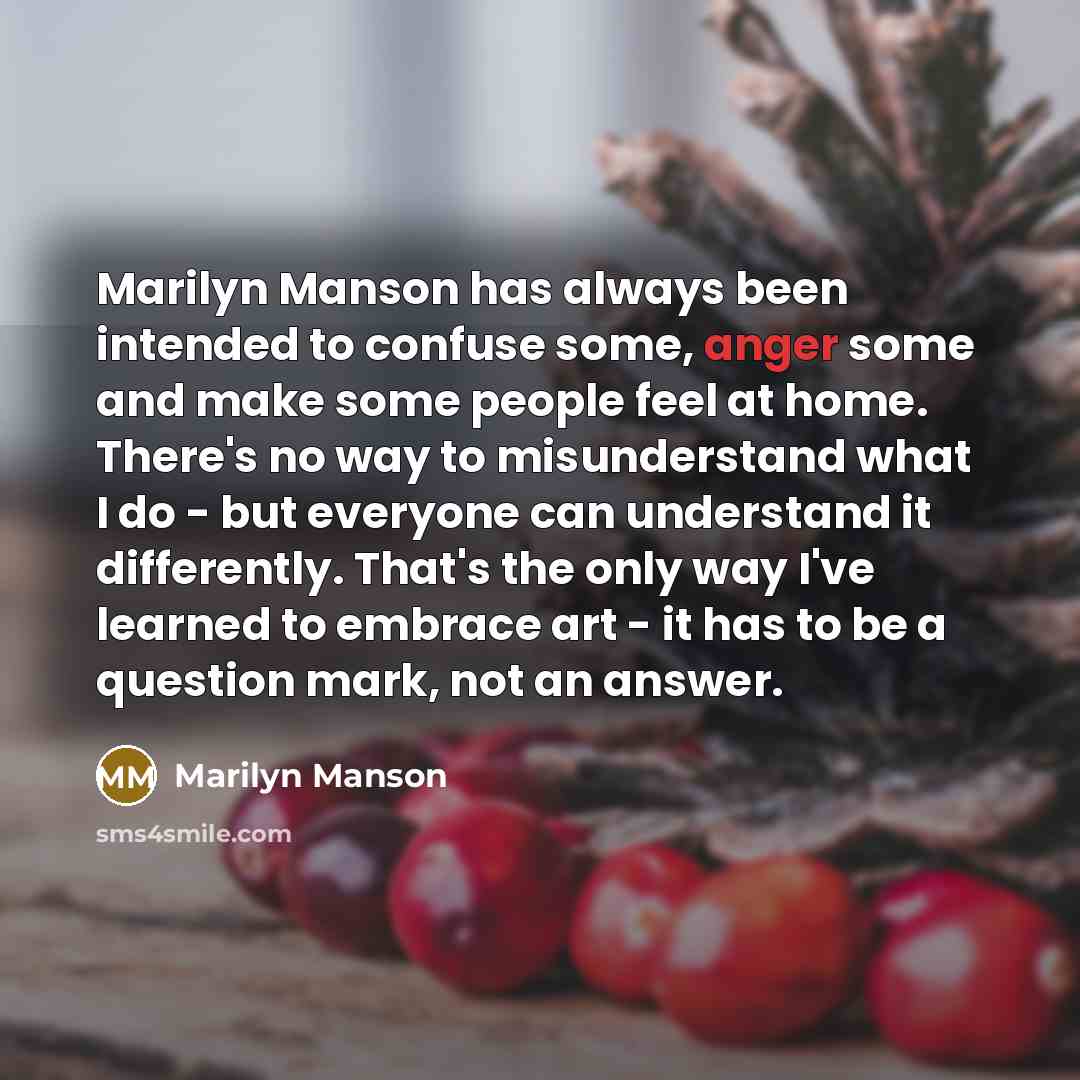 “Marilyn Manson has always been intended to confuse some, anger…” quote by Marilyn Manson