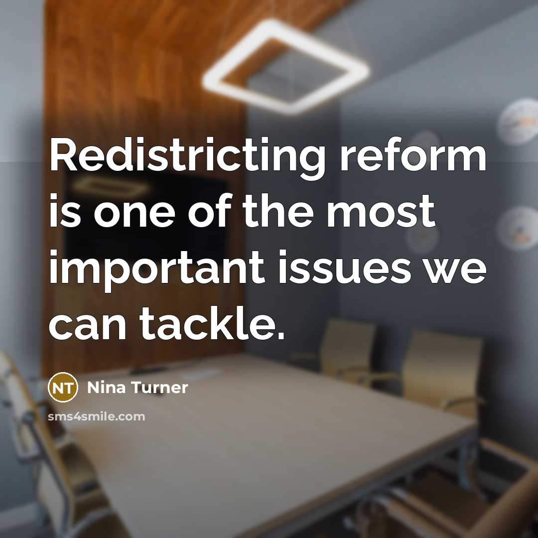 “Redistricting reform is one of the most important issues we…” quote by Nina Turner