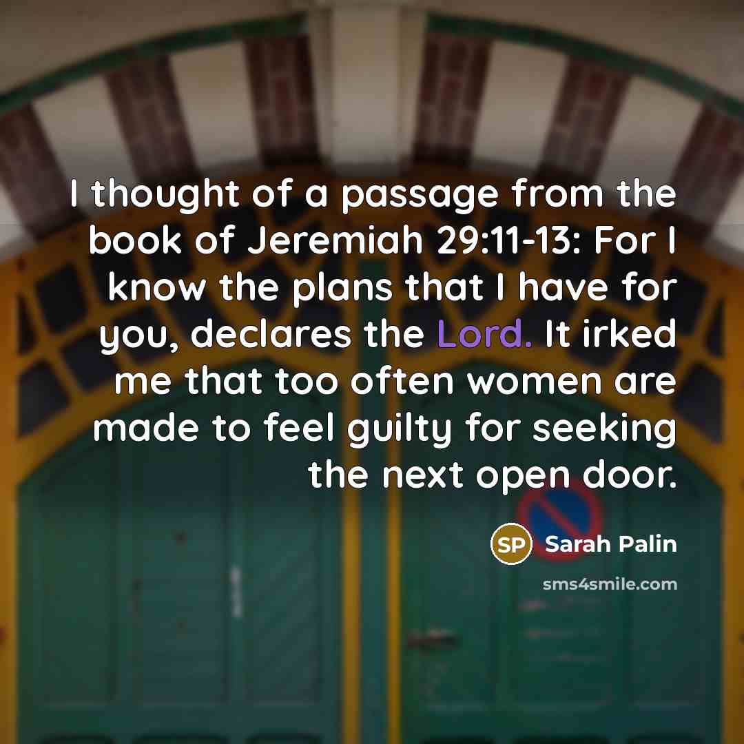 “I thought of a passage from the book of Jeremiah…” quote by Sarah Palin