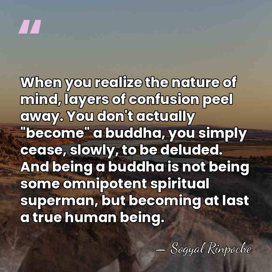 When you realize the nature of mind, layers of confusion peel away.&hellip; - Sogyal Rinpoche