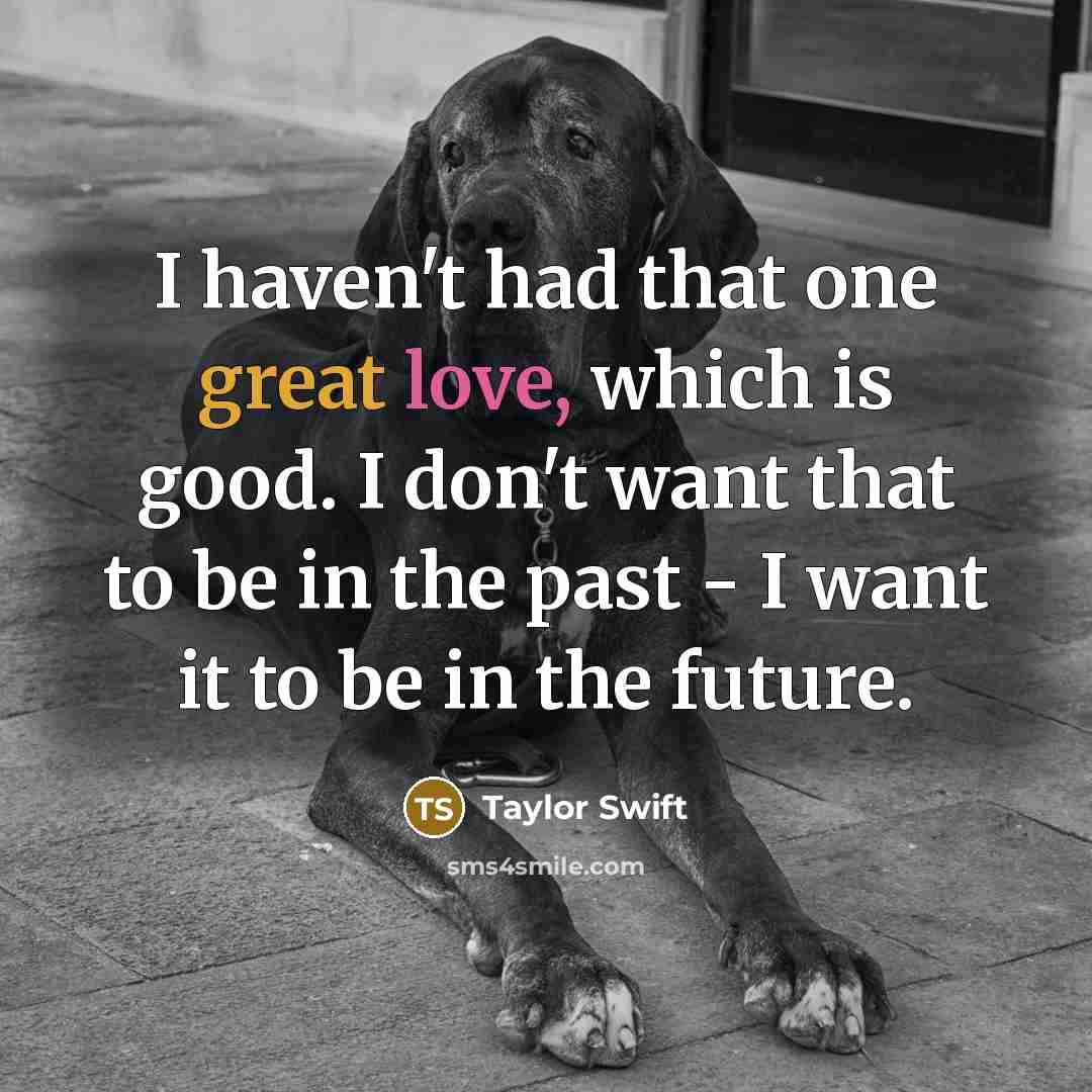 “I haven't had that one great love, which is good.…” quote by Taylor Swift
