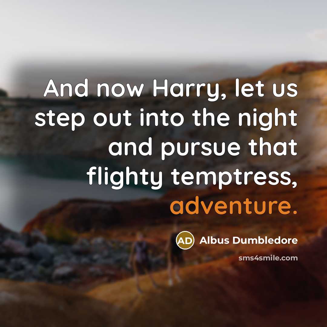 “And now Harry, let us step out into the night…” quote by Albus Dumbledore