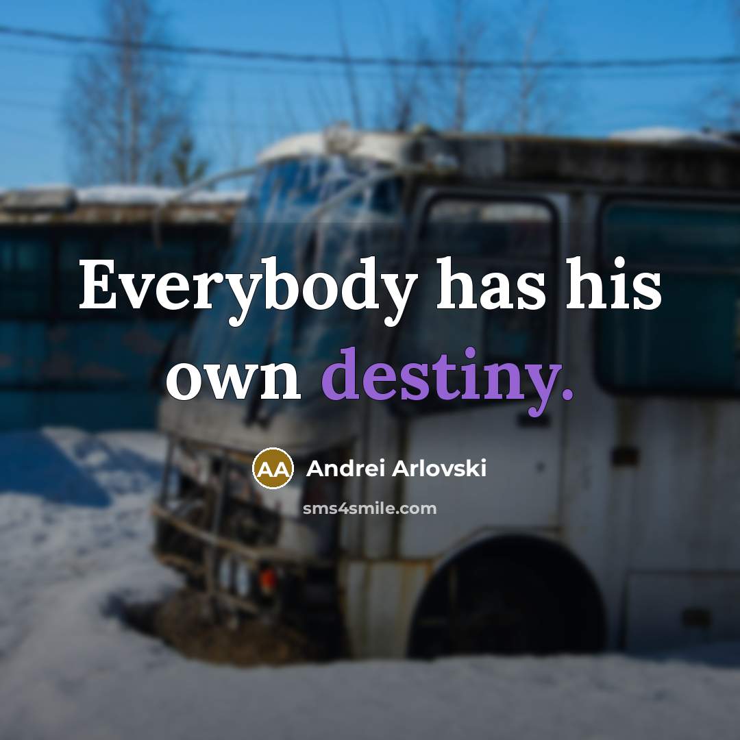 “Everybody has his own destiny.…” quote by Andrei Arlovski