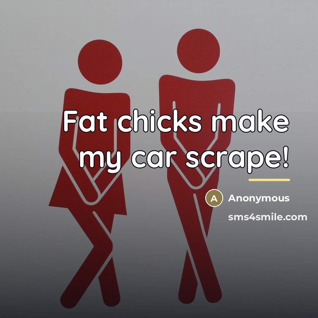 “Fat chicks make my car scrape!…” quote by Anonymous