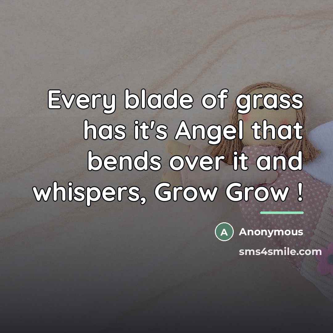“Every blade of grass has it's Angel that bends over…” quote by Anonymous