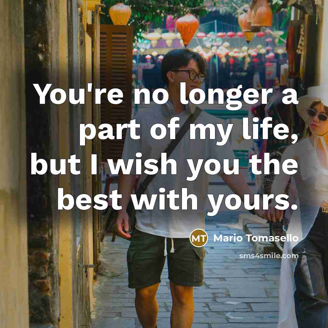 “You're no longer a part of my life, but I…” quote by Mario Tomasello