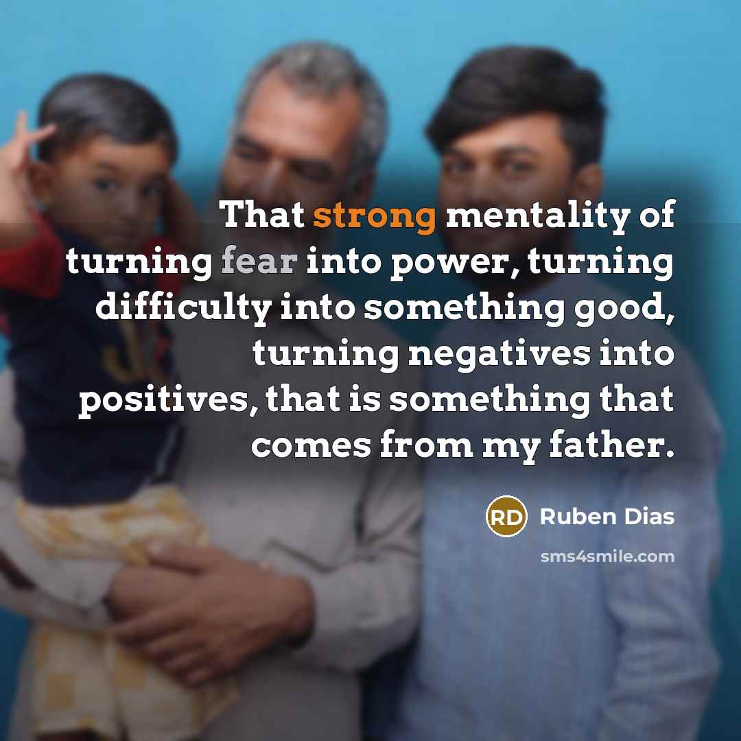 “That strong mentality of turning fear into power, turning difficulty…” quote by Ruben Dias