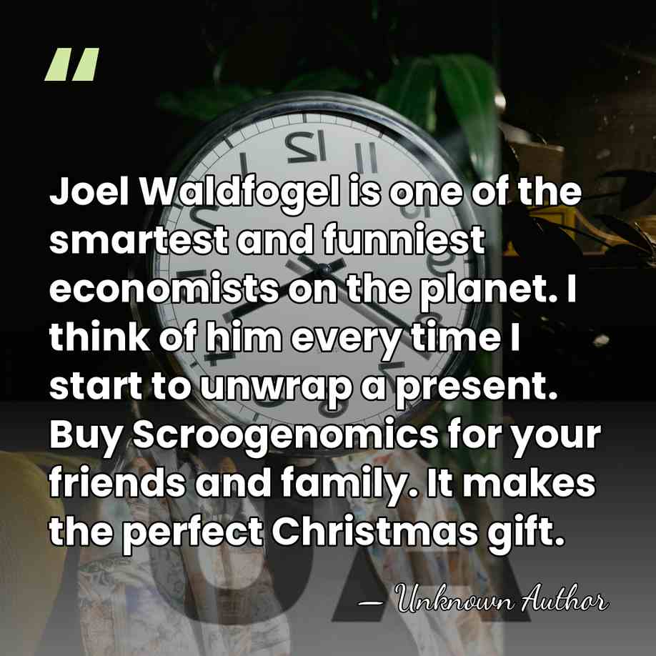 Joel Waldfogel is one of the smartest and funniest economists on the&hellip; - Ian Ayres